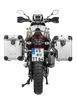 Zestaw: kufry boczne z anodowanego aluminium srebrne Zega Evo X + stelaże srebne Touratech Yamaha Tenere 700 / World Raid (2 x 45L)