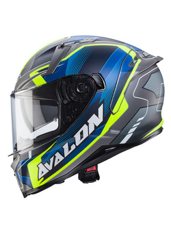 Kask integralny Caberg Avalon X Optic szaro-niebiesko-żółty