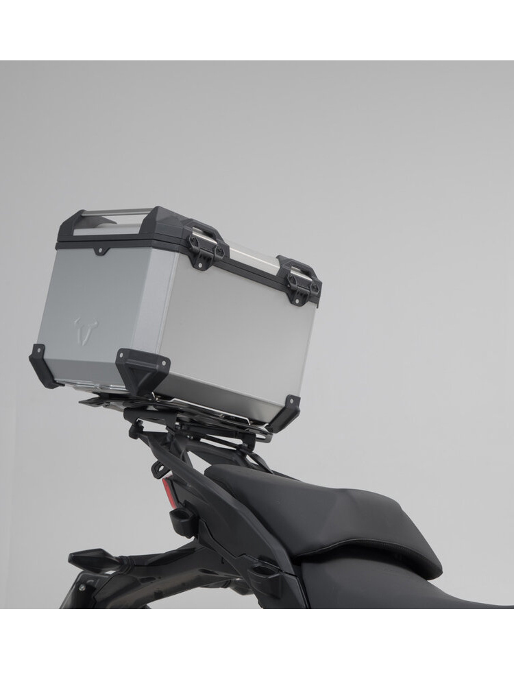 Zestaw: kufry boczne + kufer centralny TRAX ADV + stelaże SW-MOTECH do motocykla Ducati Multistrada V4 / S (20-)/ Pikes Peak (21-)/ Rally (23-) srebrne