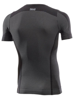 Koszulka termoaktywna z krótkim rękawem SIXS TS1 V2 całoroczna czarno-karbonowa