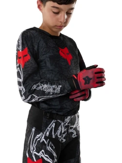 Bluza enduro dziecięca Fox 180 Abyss czarno-szaro-czerwona
