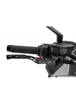 Regulowana dźwignia hamulca PUIG 4.0 Evo z zawiasem 90 stopni [przedłużana] czarna