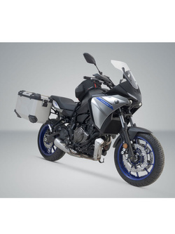Zestaw: kufry boczne + stelaże EVO TRAX ADV SW-Motech Yamaha MT-07 Tracer (16-) [poj.: 2 x 45 L] srebrne