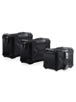 Zestaw: kufry boczne + kufer centralny TRAX ADV + stelaże SW-Motech CF Moto 800 MT-X (24-) czarne