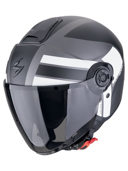 Kask otwarty Scorpion Exo-City II Blur srebrno-czarno-biały matowy