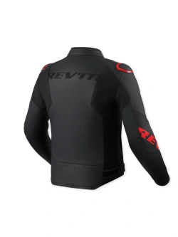 Kurtka motocyklowa skórzana REV’IT! Quadratic czarno-fluo czerwona