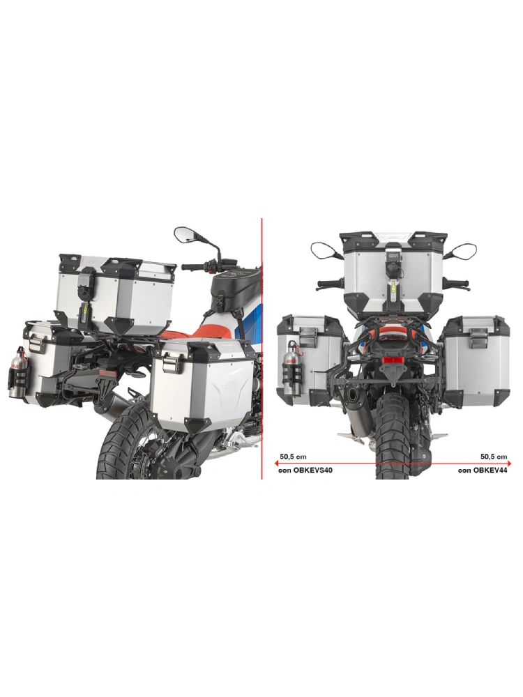 Stelaż asymetrycznych kufrów bocznych Trekker Outback Monokey Cam-Side GIVI PL One-Fit BMW R 12 G/S (25-)[mocowany do stelaża centralnego]