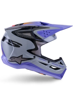 Kask enduro dziecięcy Alpinestars SM3 Jettson czarno-szaro-fioletowy połysk
