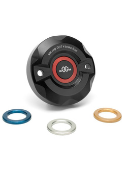 Pokrywa zbiornika płynu hamulcowego przedniego GILLES aluminiowa czarna