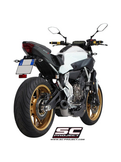 Pełny układ wydechowy 2-1, SC-Project Conic Stainless steel + Carbon [Szary mat] - Yamaha MT-07 [13-16]