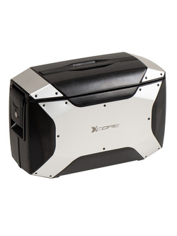 Kufer boczny plastikowy Hepco&Becker Xcore montowany na stelażu C-Bow czarno-srebrny (pojemność: 18 l)