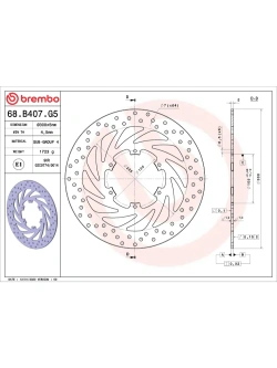 Tarcza Hamulcowa Brembo Serie Oro Fixed Prime Line Aprilia Pegaso 650 (92-00, 05-09) [śr. 300 mm]
