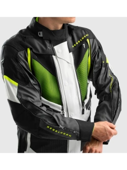 Kurtka motocyklowa tekstylna Rebelhorn Hardy 3.0 czarno-szaro-żółta