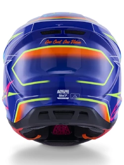 Kask enduro Alpinestars SM7 Cast niebiesko-różowy-fluo połysk