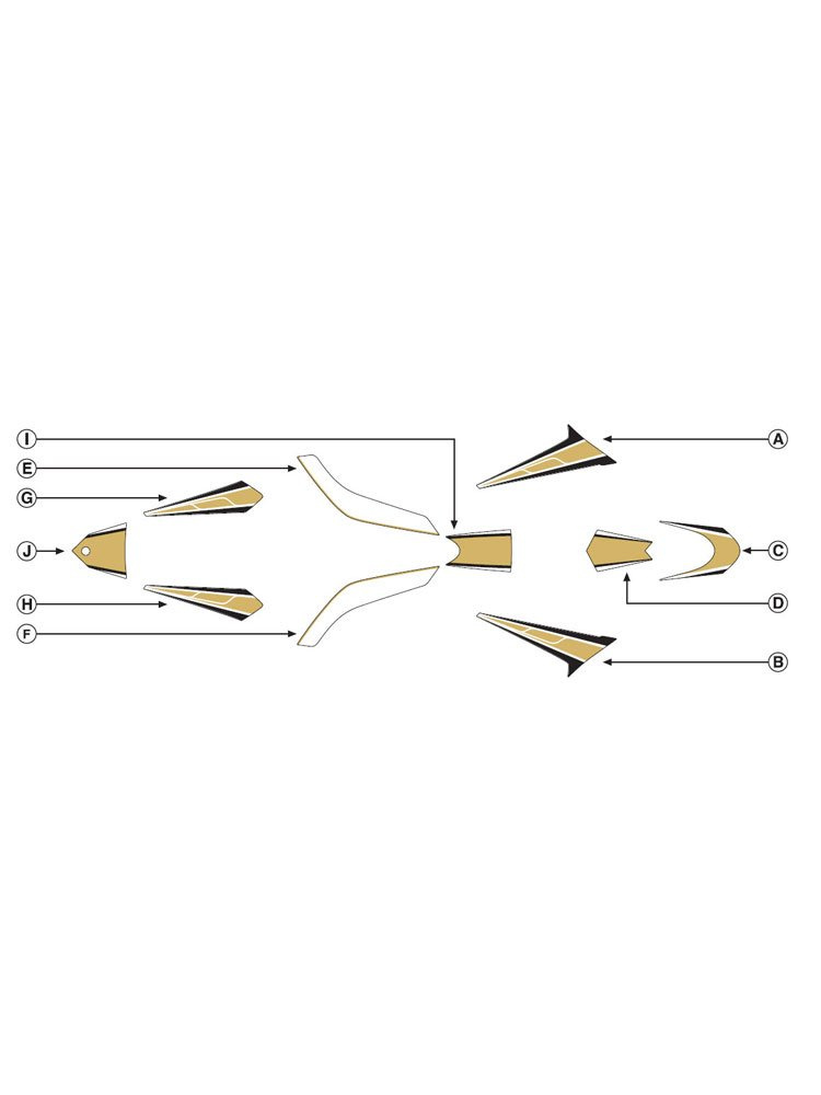 Zestaw naklejek PUIG do Yamaha T-Max 530 12-15 złote)