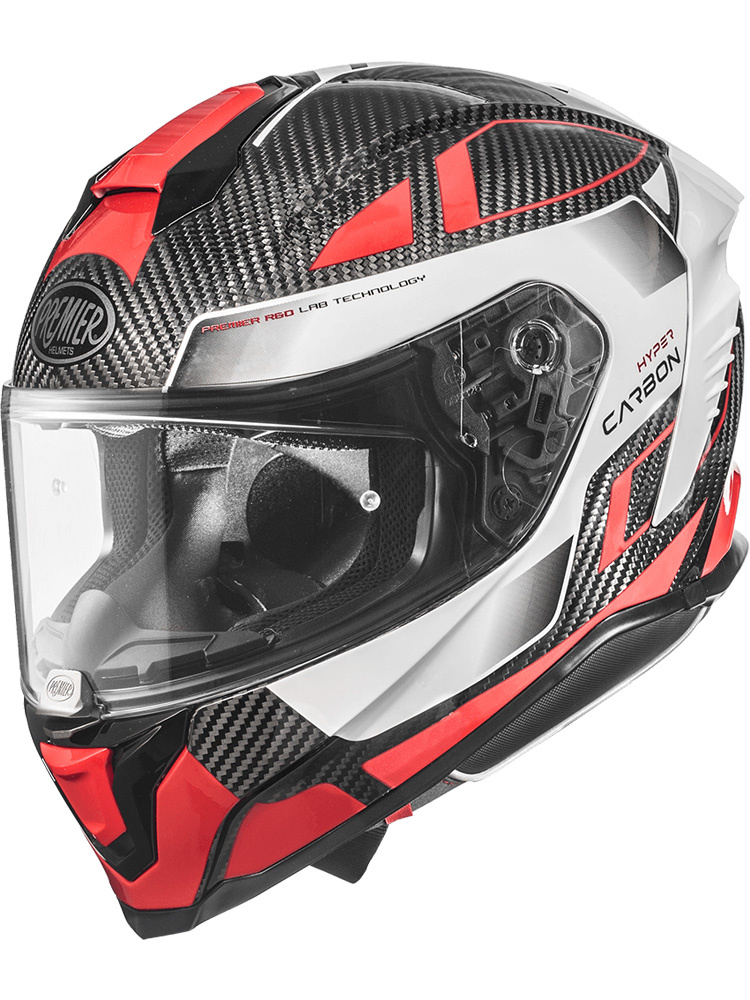 Kask integralny Premier Hyper Carbon TK92 czarno-biały-czerwony