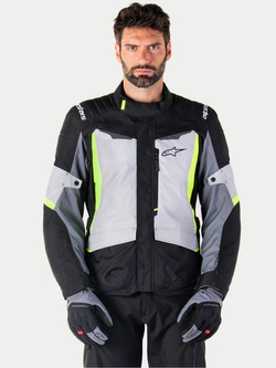Kurtka motocyklowa tekstylna Alpinestars ST-1 WP czarno-szaro-fluo