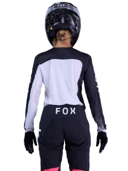 Bluza enduro damska FOX Flexair Fracture czarno-biało-różowa