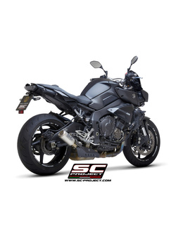 Tłumik SC-Project CR-T Titanium / Carbon, z siatką na wylocie (Slip on) - Yamaha MT-10 [16-20]