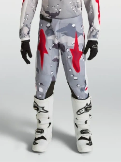 Spodnie cross dziecięce Alpinestars MX Fluid Lone biało-szaro-czerwone