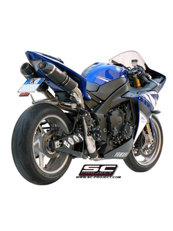Podwójny tłumik SC-Project Oval Carbon / Titanium - Yamaha YZF R1 [09-14]