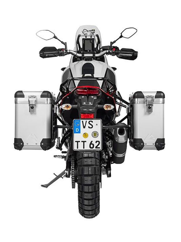 Zestaw: kufry boczne z anodowanego aluminium "And-S" Zega Pro + stelaże czarne Touratech Yamaha Tenere 700 / World Raid (31+38L)