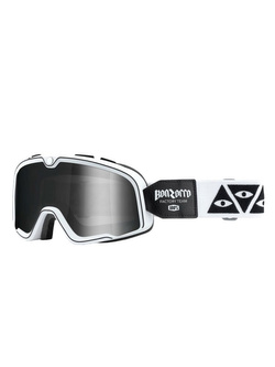 Gogle motocyklowe 100% Barstow z szybką lustrzaną biało-czarne