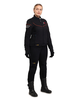 Kurtka motocyklowa damska tekstylna Rukka Airgobina 2.0 czarno-czerwona