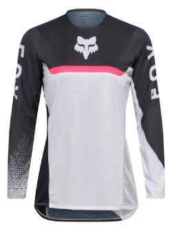 Bluza enduro damska FOX Flexair Fracture czarno-biało-różowa