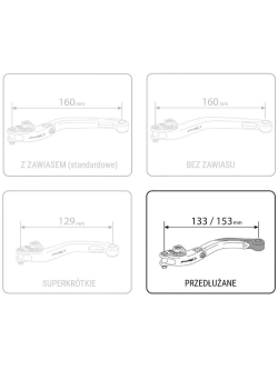 Regulowana dźwignia sprzęgła PUIG 4.0 Evo z zawiasem 90 stopni [przedłużana] czarna