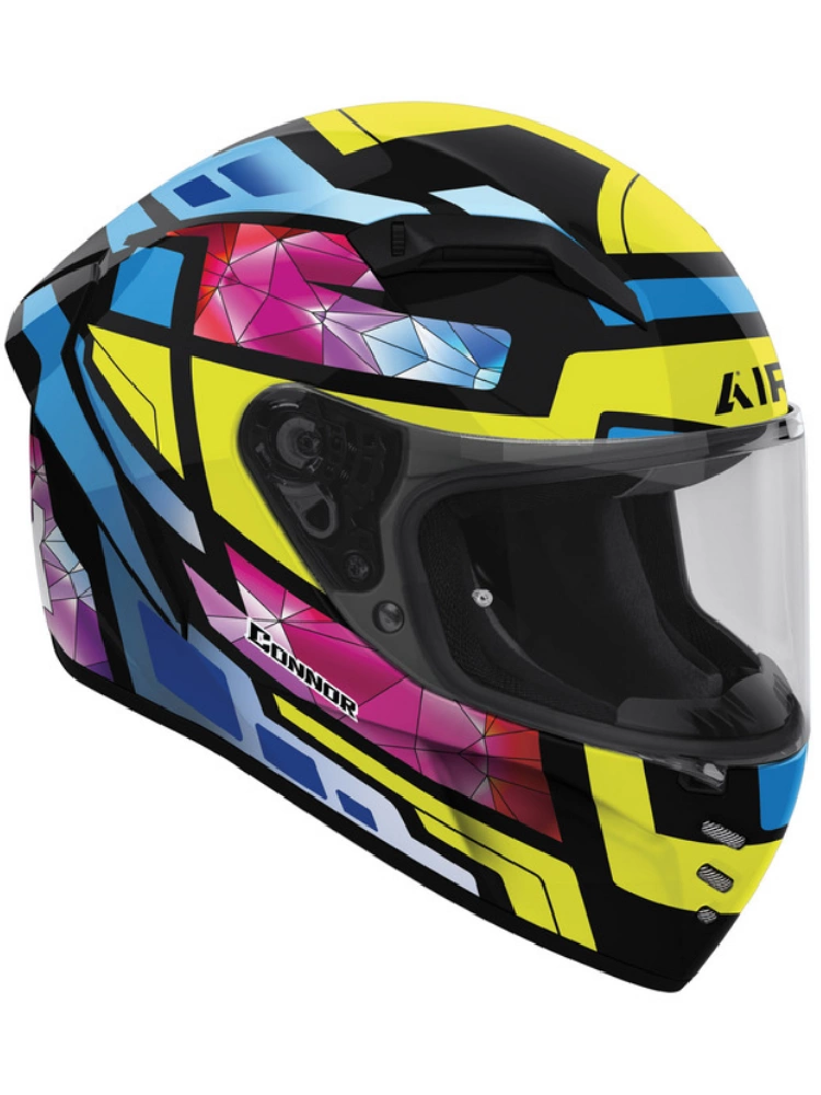 Kask integralny Airoh Connor Stellar niebiesko-żółto-różowy połysk