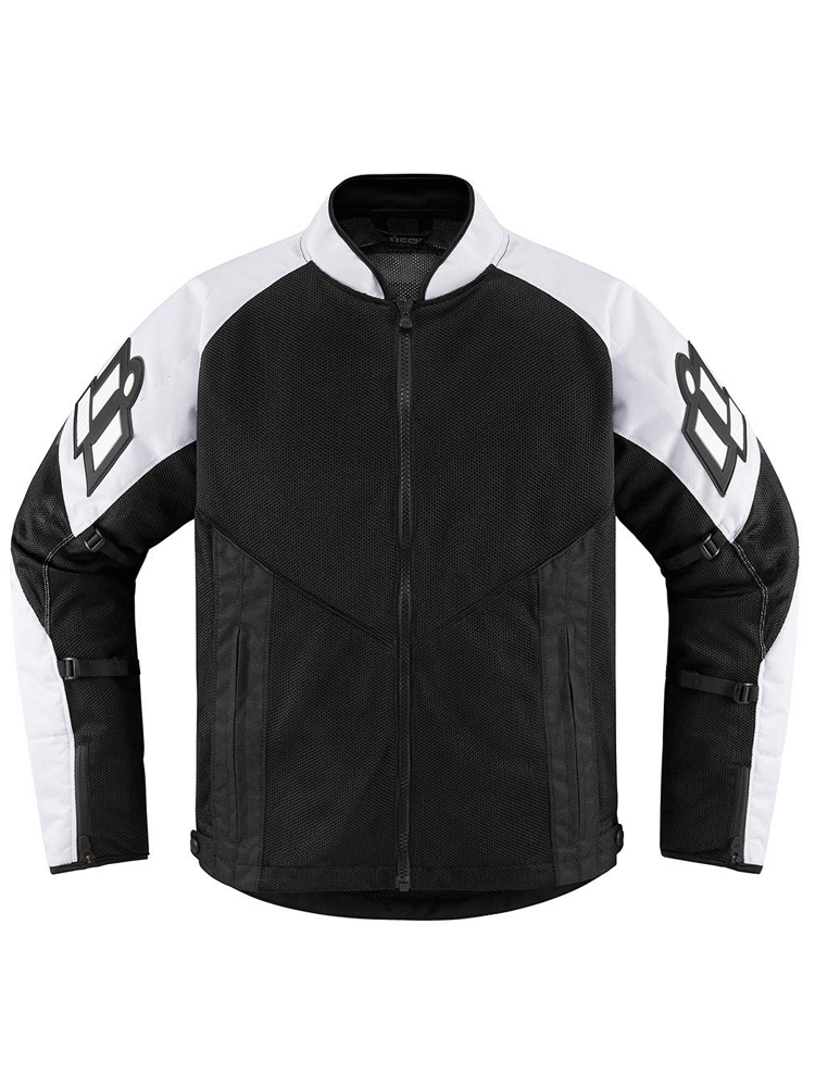 Kurtka motocyklowa tekstylna Icon Mesh AF biało-czarna
