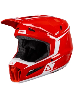 Kask enduro Leatt Moto 3.5 z goglami czarno-biało-czerwonymi