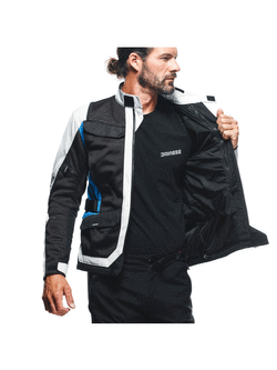 Kurtka motocyklowa tekstylna Dainese Desert Tex szaro-czarno-niebieska