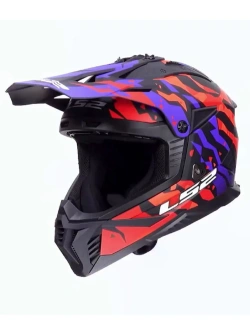 Kask enduro LS2 MX708 Fast II Grotesk fioletowo-pomarańczowy