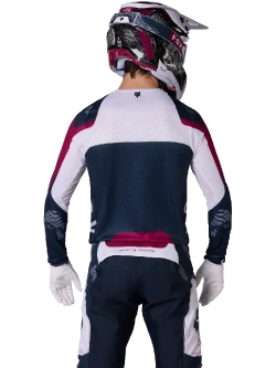 Bluza enduro Fox Flexair Tactile biało-niebiesko-różowa