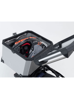 Zestaw: kufer centralny srebrny TRAX ADV + stelaż Adventure-rack SW-Motech BMW R 1300 GS (23-) [poj.: 38l]