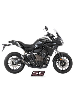 Pełny układ wydechowy 2-1, SC-Project S1 Titanium + Carbon [Czarny mat] - Yamaha Tracer 700 [16-20]