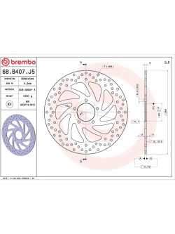 Tarcza Hamulcowa Brembo Serie Oro Fixed Prime Line Piaggio X10 125/ 350/ 500 (12-) [śr. 320 mm]