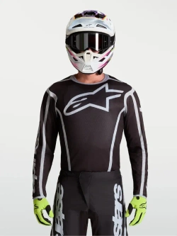 Bluza cross dziecięca Alpinestars MX Fluid Apex V2 czarno-srebrna
