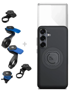 Zestaw rowerowy: etui MAG na telefon Samsung Galaxy S25+ (magnetyczne) + wodoodporny pokrowiec MAG + mocowanie Quad Lock