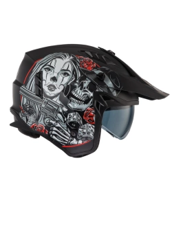 Kask szczękowy Premier Subverter DB 9 BM czarno-biało-czerwony