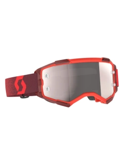 Gogle motocyklowe Scott Fury czerwone ze srebrną, lustrzaną szybką