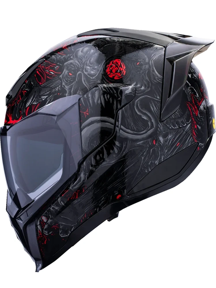 Kask integralny Icon Ultraflite MIPS Misanthrope czarno-czerwony