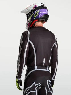 Bluza cross dziecięca Alpinestars MX Fluid Apex V2 czarno-srebrna