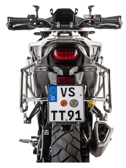 Zestaw: kufry boczne aluminiowe srebrne "And-S" Zega Evo + stelaże srebrne Touratech Honda XL 750 Transalp (23-) [poj.: 31+31l]