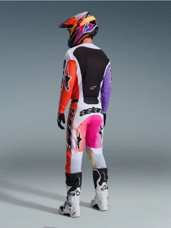 Spodnie cross Alpinestars MX Race Air biało-różowo-fioletowe