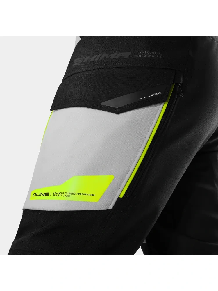Spodnie motocyklowe tekstylne Shima Dune 2.0 G2 czarno-białe-fluo