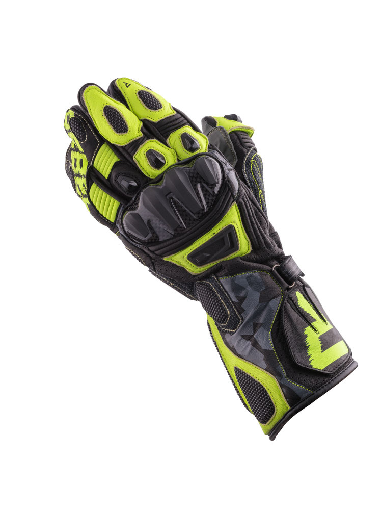 Rękawice motocyklowe Rebelhorn Rebel czarno-fluo żółte