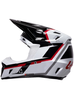 Kask enduro Leatt Moto 7.5 V25 czarno-szaro-czerwony z goglami czarno-czerwonymi